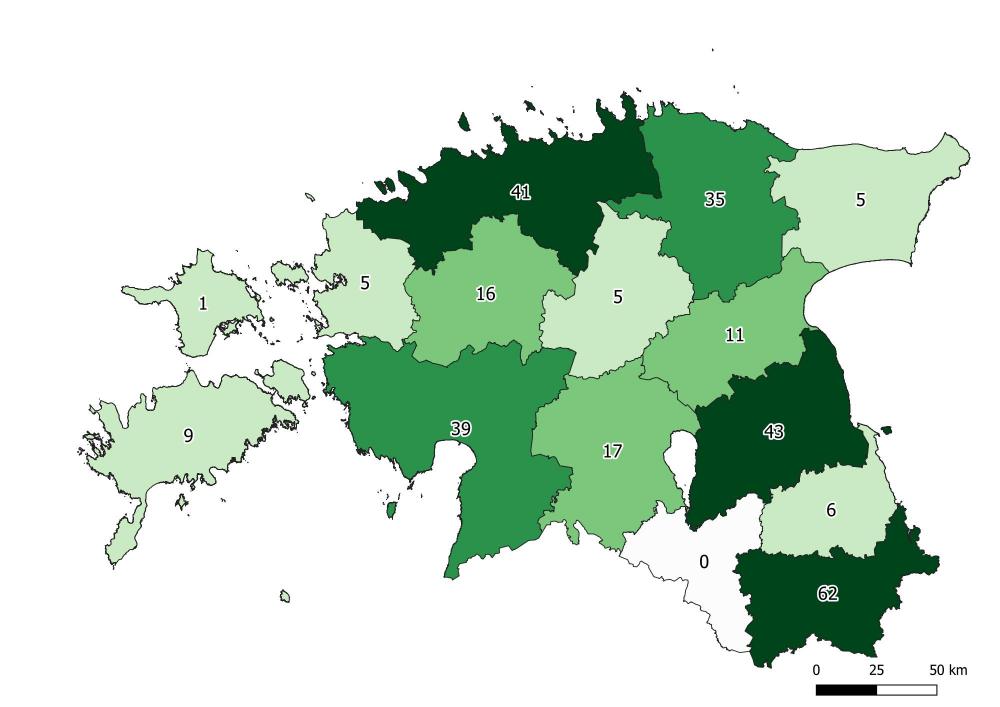 eesti maakondades olnud loendused