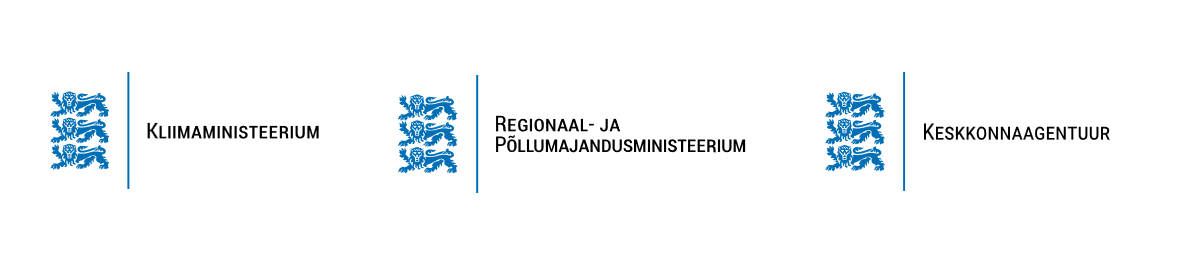 projektis osalejate logod: kliimaministeerium, regionaal- ja põllumajandusministeerium, keskkonnaagentuur