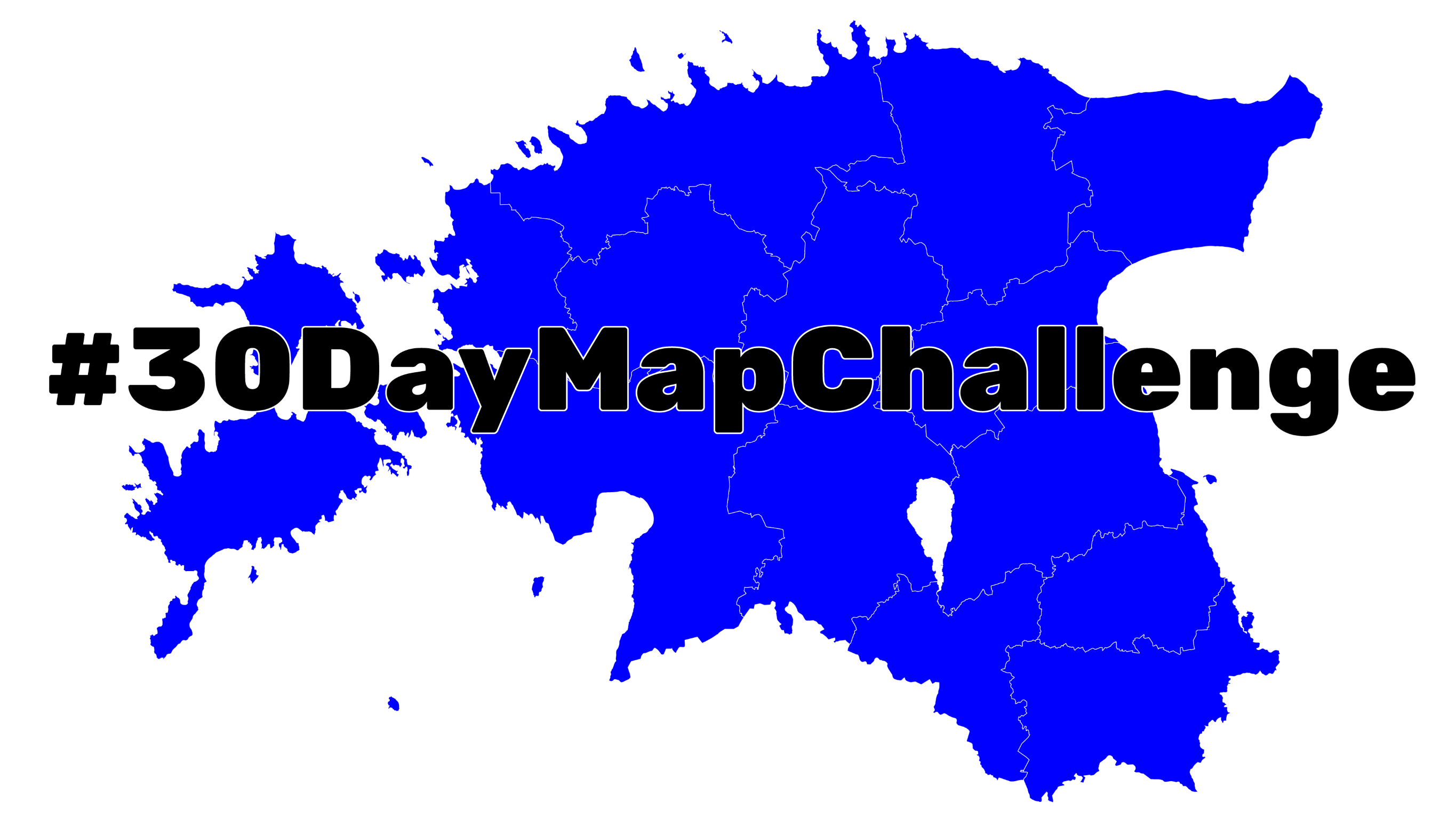 sinine eesti kaart kirjaga #30DayMapChallenge