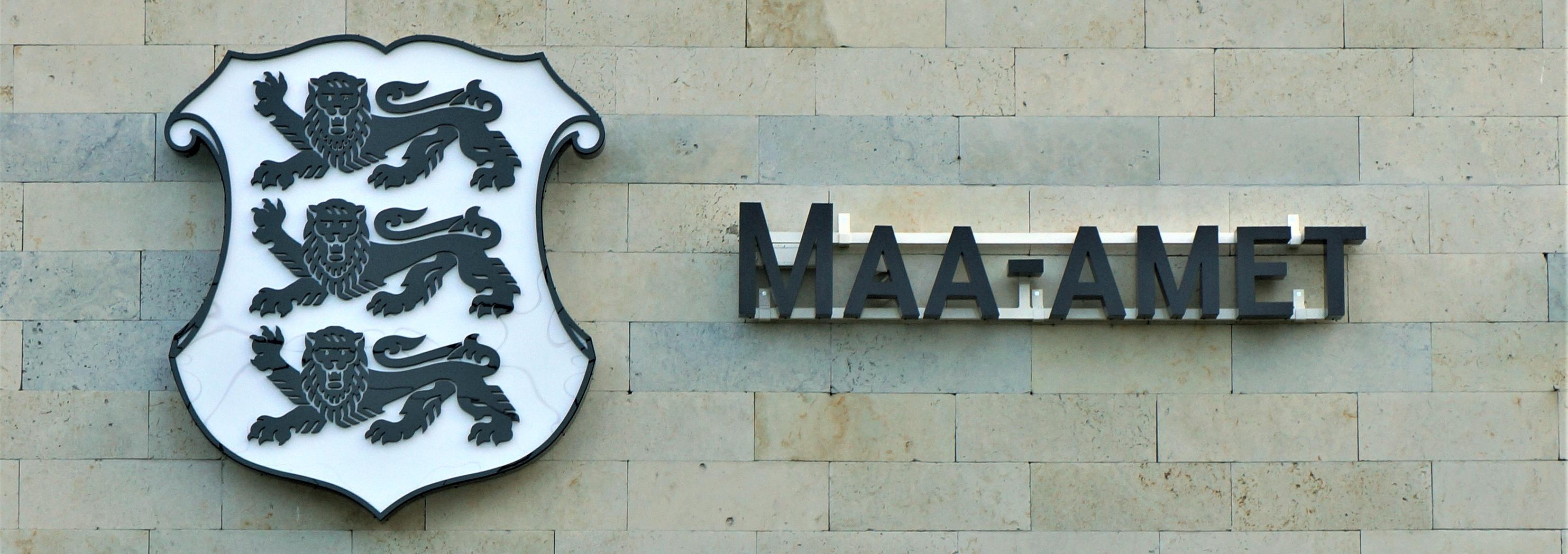 maa-ameti logo maja välisseinal 