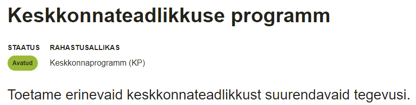 keskkonnateadlikkuse programm