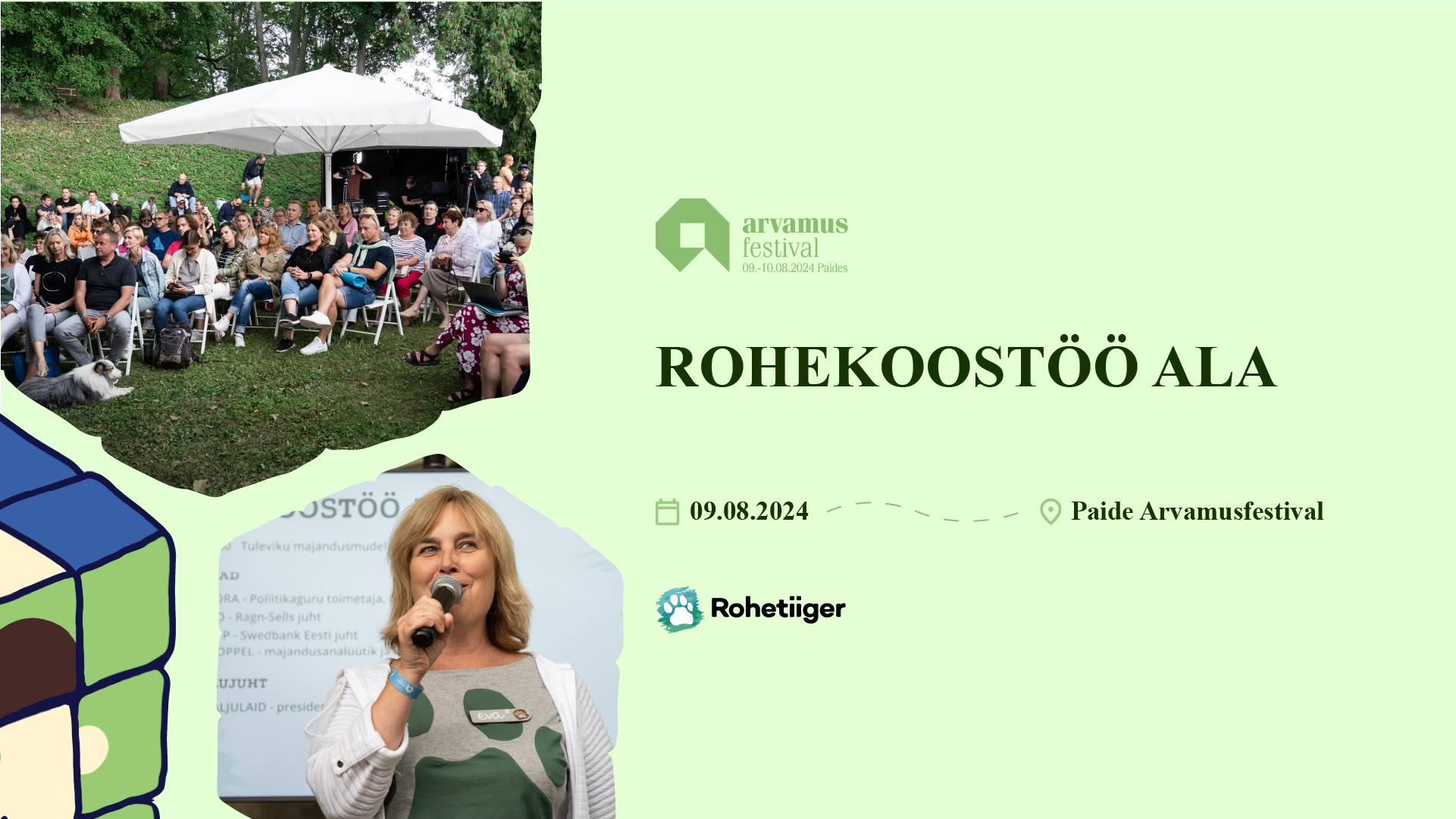 Paide arvamusfestivali logo ja bänner rohekoostöö ala jaoks Paide arvamusfestivali logo ja bänner rohekoostöö ala jaoks