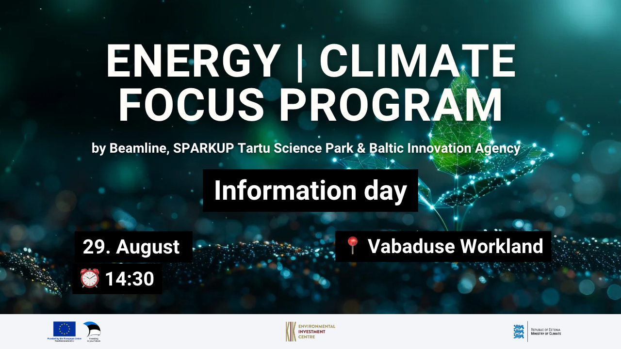 Energeetika ja kliimakindluse kiirendi infopäeva plakat Energeetika ja kliimakindluse kiirendi infopäeva plakat