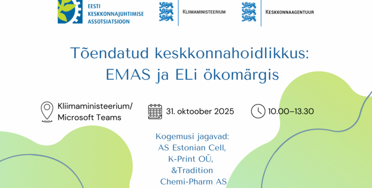 EMAS ja ELi ökomärgise seminari plakat