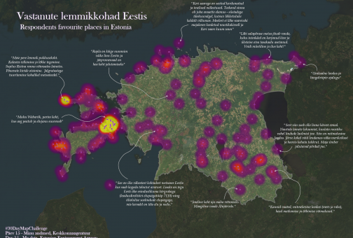 Vastanute lemmikkohad Eesti kaardil