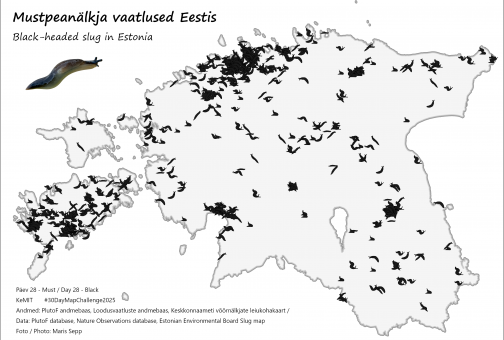 Mustpeanälkjate leiukohad kaardil
