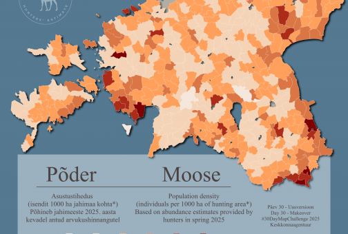 Põdra asustustihedus kaardil
