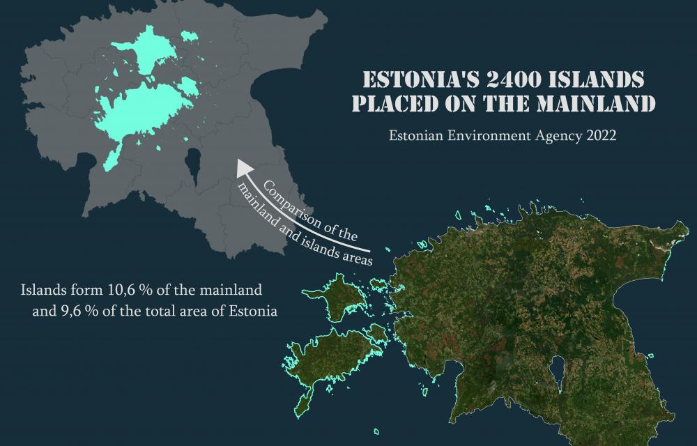estonian map with 2400 islands