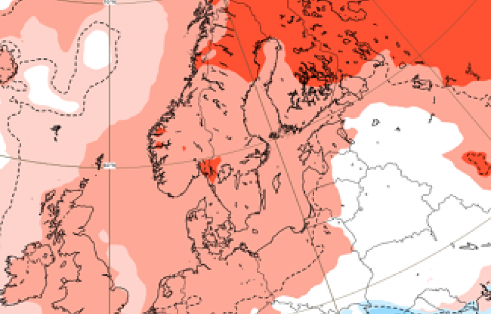 Perioodi 06.-13.02 õhutemperatuuri anomaalia kaart