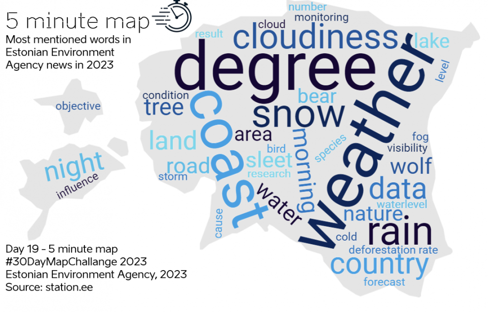 Most used words in Estonian Environment Agency news in 2023