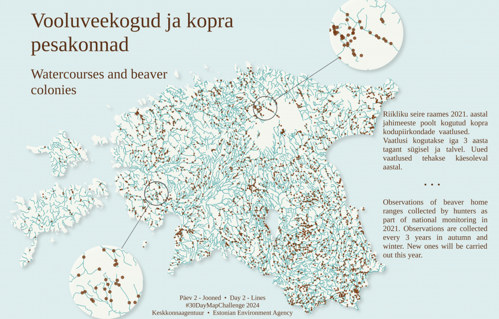 vooluveekogude ja kopra paisude kaart