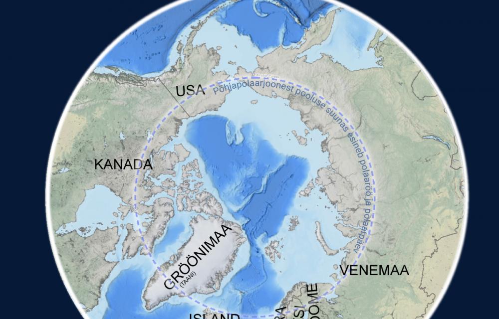 arktiline polaarjoon kaaardil, millest Eesti jääb napilt välja